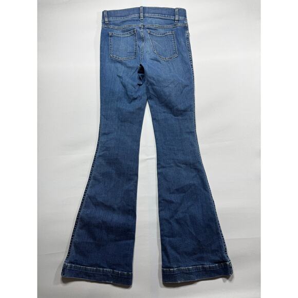 Spanx Women's Flare Leg Pull On Stretch Blue Denim Jeans - Size S (28x32.5) - Picture 2 of 5